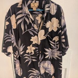 Jamaica Jaxx Black and Cream Floral Men's Shirt